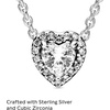 image:imagePANDORA Elevated Heart  Gift for Her  Cubic Zirconia Necklace in Sterling Silver  With Gift BoxClear