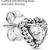 image:imagePANDORA Elevated Heart Stud Earrings  Timeless Earrings for Women  Gift for Her  Made with Sterling Silver amp Cubic Zirconia  With Gift Box