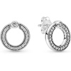 image:imagePANDORA Pav amp Logo Circle Reversible Stud Earrings  Gift for Her  Versatile Womens Earrings  Sterling Silver amp Cubic Zirconia  With Gift Box