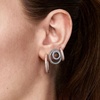 image:imagePANDORA Signature Pav Heart Hoop Earrings  Gift for Her  14k Rose GoldPlated with Cubic Zirconia  With Gift Box