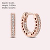 image:imagePANDORA Signature Pav Heart Hoop Earrings  Gift for Her  14k Rose GoldPlated with Cubic Zirconia  With Gift Box