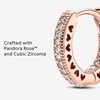 image:imagePANDORA Signature Pav Heart Hoop Earrings  Gift for Her  14k Rose GoldPlated with Cubic Zirconia  With Gift Box