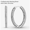 image:imagePANDORA Sparkle amp Hearts Hoop Earrings  Elegant Earrings for Women  Gift for Her  Sterling Silver amp Cubic Zirconia  With Gift Box