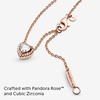 image:imagePANDORA Sparkling Heart Collier Necklace  Adjustable Jewelry with Lobster Clasp  Gift for Her  14k Rose Gold amp Cubic Zirconia  With Gift Box  177