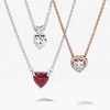 image:imagePANDORA Sparkling Heart Collier Necklace  Adjustable Jewelry with Lobster Clasp  Gift for Her  14k Rose Gold amp Cubic Zirconia  With Gift Box  177