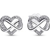 image:imagePANDORA Sparkling Infinity Heart Stud Earrings  Gift for Her  Sterling Silver Stud Earrings with Cubic Zirconia for Women  With Gift Box