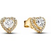 image:imagePANDORA Timeless Sparkling Elevated Heart Stud Earrings  14K GoldPlated Earrings with Cubic Zirconia  Jewelry for Women  Includes Gift Box