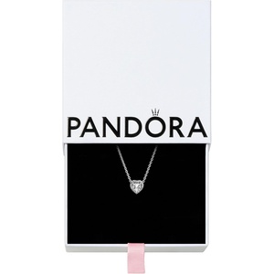 image:imagePANDORA Elevated Heart  Gift for Her  Cubic Zirconia Necklace in Sterling Silver  With Gift BoxClear