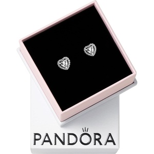 image:imagePANDORA Elevated Heart Stud Earrings  Timeless Earrings for Women  Gift for Her  Made with Sterling Silver amp Cubic Zirconia  With Gift Box