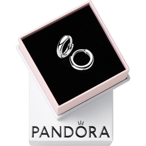 image:imagePANDORA Essence Round Huggie Hoop Earrings  Sterling SIlver Earrings  Gift for Women  Includes Gift Box