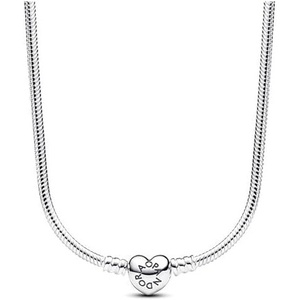 image:imagePANDORA Moments Heart Clasp Snake Chain Necklace  Sterling Silver Necklace for Women  PANDORA Moments Jewelry  Gift for Women  Includes Gift Box  177