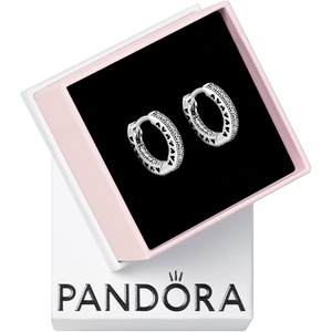 image:imagePANDORA Pav Heart Hoop Earrings  Elegant Earrings for Women  Gift for Her  Made with Sterling Silver amp Cubic Zirconia  With Gift Box