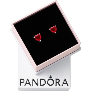 image:imagePANDORA Red Heart Stud Earrings  Gift for Her  Sterling Silver Stud Earrings with ManMade Stones  Jewelry for Women  With Gift Box