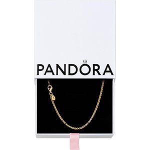 image:imagePANDORA Rolo Chain Necklace  Adjustable with Lobster Clasp  for Her  14K GoldPlated Shine  with Gift Box  236