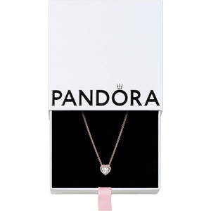 image:imagePANDORA Sparkling Heart Collier Necklace  Adjustable Jewelry with Lobster Clasp  Gift for Her  14k Rose Gold amp Cubic Zirconia  With Gift Box  177