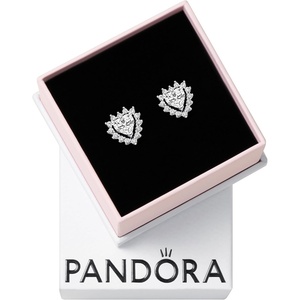 image:imagePANDORA Timeless Sparkling Heart Halo Stud Earrings  Sterling Silver with Cubic Zirconia  Jewelry for Women  Includes Gift Box