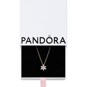 image:imagePANDORA Timeless Sparkling Herbarium Cluster Pendant Necklace  14K GoldPlated Necklace with Cubic Zirconia  Jewelry for Women  Includes Gift Box  Size 177