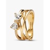 image:imagePANDORASparkling Bow amp Crossover Band RingGold platedWith Gift Box
