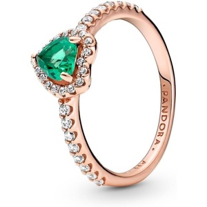 image:imagePANDORAElevated Heart RingWith Gift BoxRose Gold Green