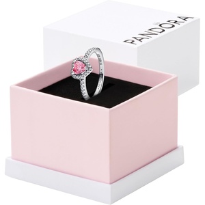 image:imagePANDORAElevated Heart RingWith Gift BoxSilver Pink