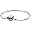 image:imagePANDORA Heart Clasp Snake Chain Bracelet  Heart Clasp  Romantic Jewelry for Her with Gift Box  Compatible Moments Charms  Sterling Silver83 Inches