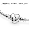 image:imagePANDORA Heart Clasp Snake Chain Bracelet  Heart Clasp  Romantic Jewelry for Her with Gift Box  Compatible Moments Charms  Sterling Silver83 Inches