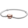 image:imagePANDORA Heart Clasp Snake Chain Bracelet  Heart Clasp  Romantic Jewelry for Her with Gift Box  Compatible Moments Charms  Sterling Silver83 Inches