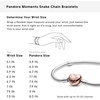 image:imagePANDORA Heart Clasp Snake Chain Bracelet  Heart Clasp  Romantic Jewelry for Her with Gift Box  Compatible Moments Charms  Sterling Silver90 Inches
