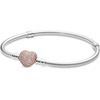 image:imagePANDORA Moments Sparkling Heart Clasp Snake Chain Bracelet  Compatible Moments Charms  Gift for Her71 Inches