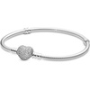 image:imagePANDORA Moments Sparkling Heart Clasp Snake Chain Bracelet  Compatible Moments Charms  Gift for Her75 Inches