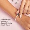 image:imagePANDORA Moments Sparkling Heart Clasp Snake Chain Bracelet  Compatible Moments Charms  Gift for Her79 Inches
