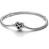 image:imagePANDORA Moments Sparkling Infinity Heart Clasp Snake Chain Bracelet  With Gift BoxSilver