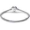 image:imagePANDORA Moments Sparkling Infinity Heart Clasp Snake Chain Bracelet  With Gift BoxSilver