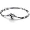 image:imagePANDORA Moments Sparkling Infinity Heart Clasp Snake Chain Bracelet  With Gift BoxSilver