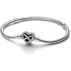 image:imagePANDORA Moments Sparkling Infinity Heart Clasp Snake Chain Bracelet  With Gift BoxSilver