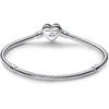 image:imagePANDORA Moments Sparkling Infinity Heart Clasp Snake Chain Bracelet  With Gift BoxSilver