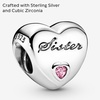 image:imagePANDORA Sisters Love Charm  Compatible Moments  Jewelry for Women  Sterling Silver Bracelet Charm with Cubic Zirconia  Gift with Gift Box
