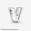 image:imagePandora Alphabet Charm  Compatible Moments  Gift for Her  Made with Sterling Silver  with Gift BoxLetter V