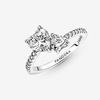 image:imagePandora Double Heart Sparkling Ring  Sterling Silver Ring for Women  Gift for Her Sterling Silver with Clear Cubic Zirconia  With Gift Box