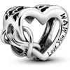 image:imagePANDORA Love You Mom Infinity Heart Charm  Engraved Mom Heart Design  Mothers Day Jewelry with Gift Box  Compatible Moments Charm Bracelets  Sterling Silver