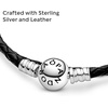 image:imagePANDORA Moments Double Woven Leather Bracelet with Silver Clasp  Sterling Silver Bracelet  Jewelry for Women  Includes Gift Box161 Inches