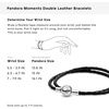 image:imagePANDORA Moments Double Woven Leather Bracelet with Silver Clasp  Sterling Silver Bracelet  Jewelry for Women  Includes Gift Box173 Inches