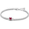 image:imagePANDORA Red Sparkling Heart Tennis Bracelet  Gift for Her  Sterling Silver with ManMade Crystal  With Gift Box79 Inches