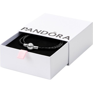 image:imagePANDORA Moments Double Woven Leather Bracelet with Silver Clasp  Sterling Silver Bracelet  Jewelry for Women  Includes Gift Box138 Inches