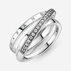 image:imagePANDORA Crossover Pav Triple Band Ring  Silver Ring for Women  Gift for Her  Sterling Silver with Clear Cubic Zirconia  With Gift Box