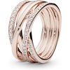 image:imagePANDORA Sparkling amp Polished Lines Entwined Ring  Ring for Women  Gift for Her  Cubic Zirconia  With Gift BoxRose Gold
