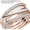 image:imagePANDORA Sparkling amp Polished Lines Entwined Ring  Ring for Women  Gift for Her  Cubic Zirconia  With Gift BoxRose Gold