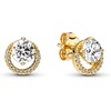 image:imagePANDORA Timeless Sparkling Round Halo Stud Earrings  14K GoldPlated Earrings with Cubic Zirconia  Jewelry for Women  Includes Gift Box