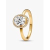 image:imagePANDORAOval Sparkling Halo RingGold platedWith Gift Box