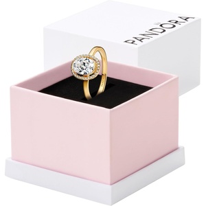 image:imagePANDORAOval Sparkling Halo RingGold PlatedSize 48with Gift Box